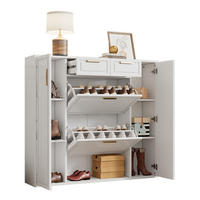 SCHUHSCHRANK aus MDF & Spanplatte 120x24x107cm in Weiß mit Schubladen - Weiß, Holzwerkstoff (120/107/24cm) - Modfu