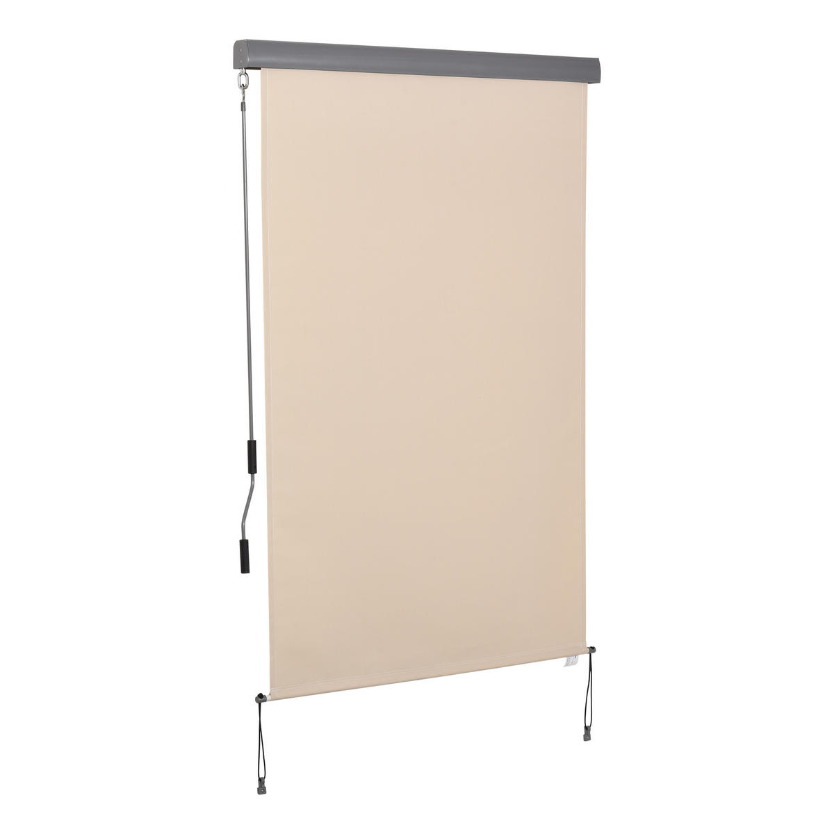 BALKONMARKISE, Dunkelgrau/Cremeweiß/Grau, L200 x B120 cm/L200 x B140 cm - Creme, Metall (120/200/200cm) - Outsunny