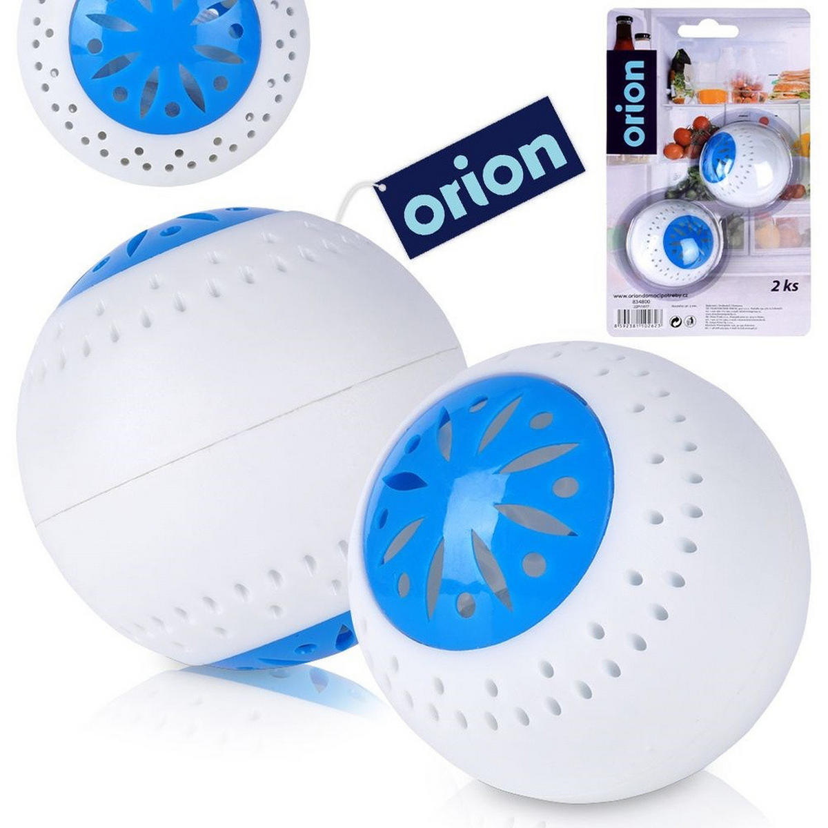 GERUCHSABSORBER Kühlschrank-Frischekugeln weiß blau - Weiß, Kunststoff (5/5/5cm) - Orion 