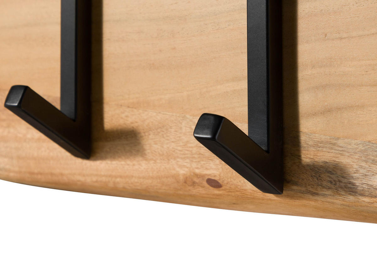 WANDGARDEROBE Akazie 100x3x25 natur lackiert MELBOURNE #105 - Naturfarben, Holz (100/25/3cm) - Massivmoebel24