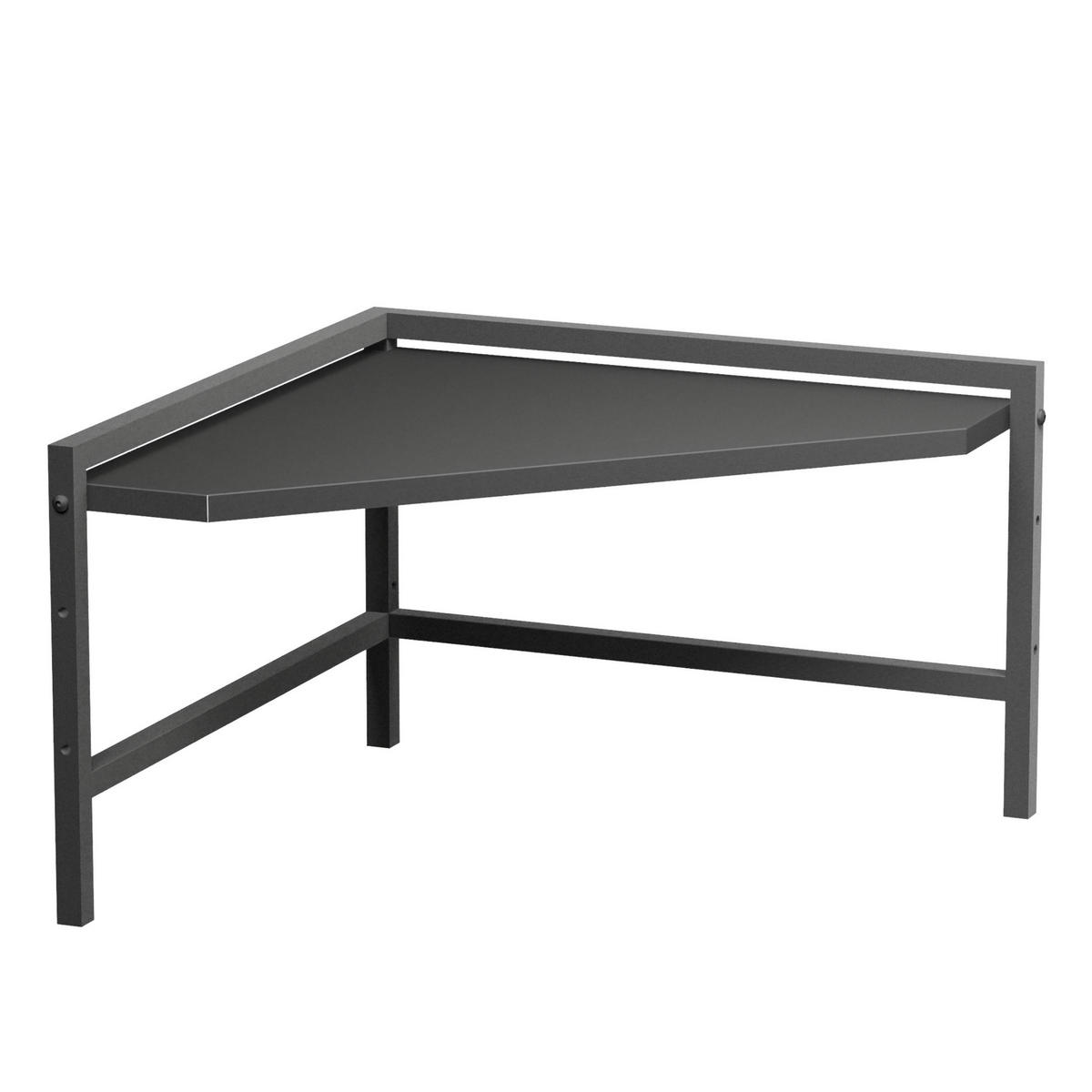 ECKREGAL Küche Küchenregal Arbeitsplatte 55x55 cm Mikrowellenregal Schwarz 2 Stufig - Schwarz, Metall (50/35/50cm) - DanDiBo