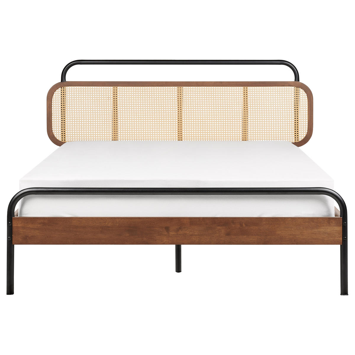 BETT mit Lattenrost 140/200 cm Gummibaumholz Dunkelbraun Boussicourt - Dunkelbraun, Holz (140/200cm) - Beliani
