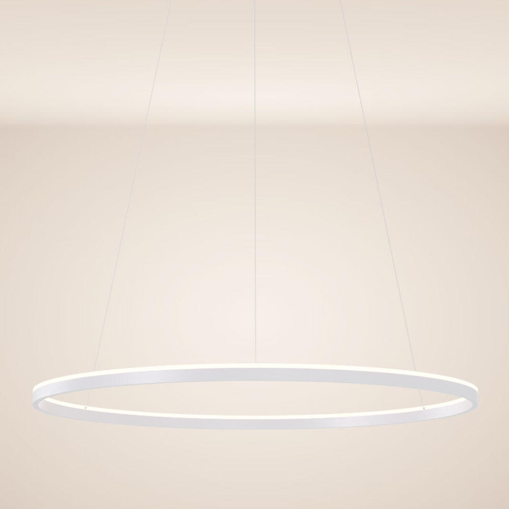LED-HÄNGELAMPE Ring Weiß Ø 120cm - Weiß, Metall (120/120/3.3cm) - s.luce