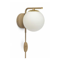 WANDLEUCHTE ECRU II - Beige/Goldfarben, Glas/Metall (20/16/14cm) - kiki design