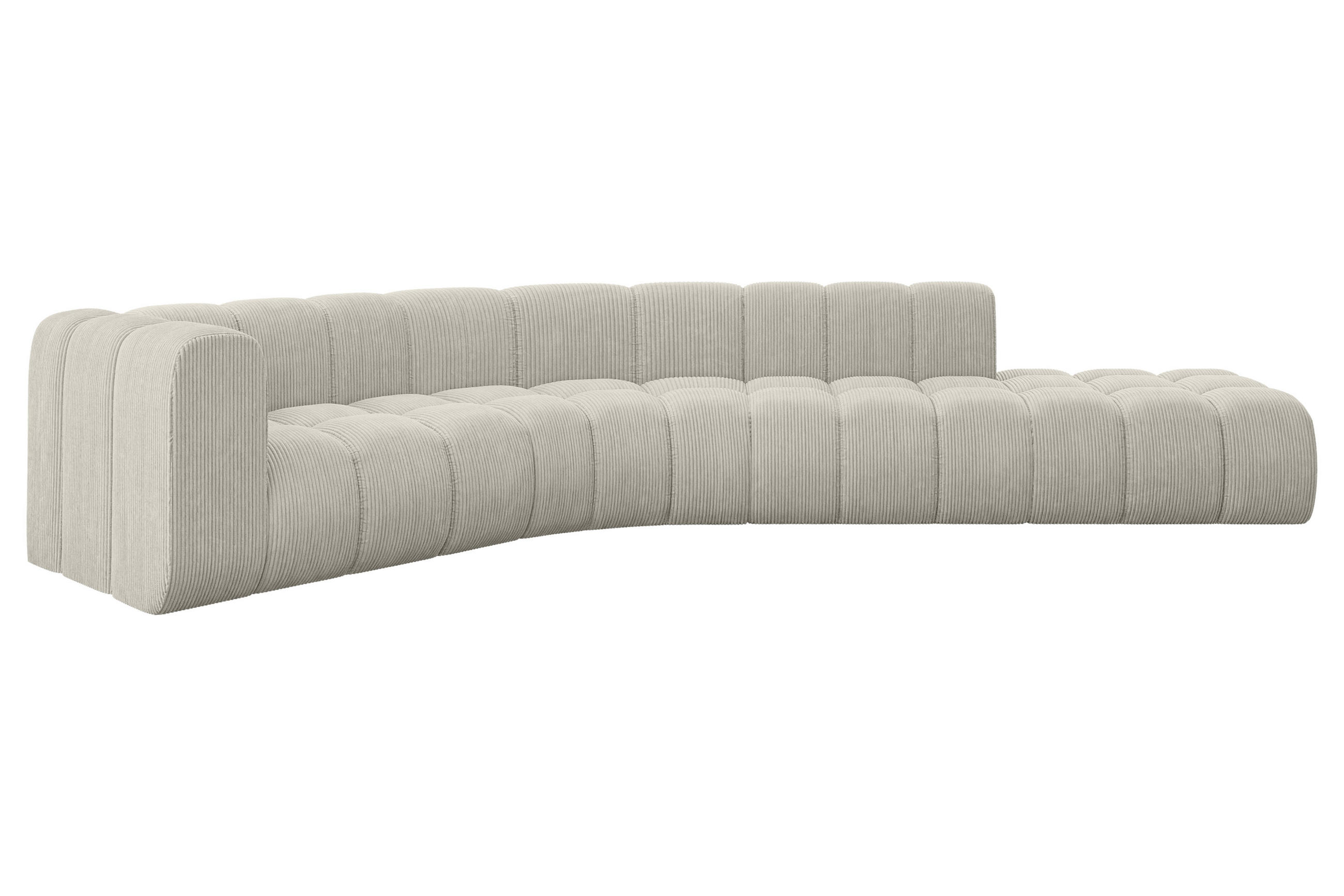 ECKSOFA modulares Sofa Tilmo-L1 - 399x194x70 cm Creme - Hellgrau/Creme, Holzwerkstoff/Textil (399/194cm) - ALTDECOR