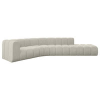 ECKSOFA modulares Sofa Tilmo-L1 - 399x194x70 cm Creme - Hellgrau/Creme, Holzwerkstoff/Textil (399/194cm) - ALTDECOR