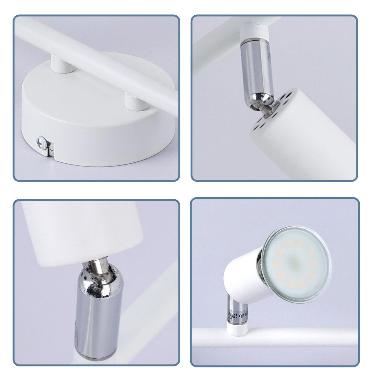 STRAHLER Flensburg 6-flammig 108/8/15.5 cm - Weiß, Metall (108/8/15.5cm) - Nettlife