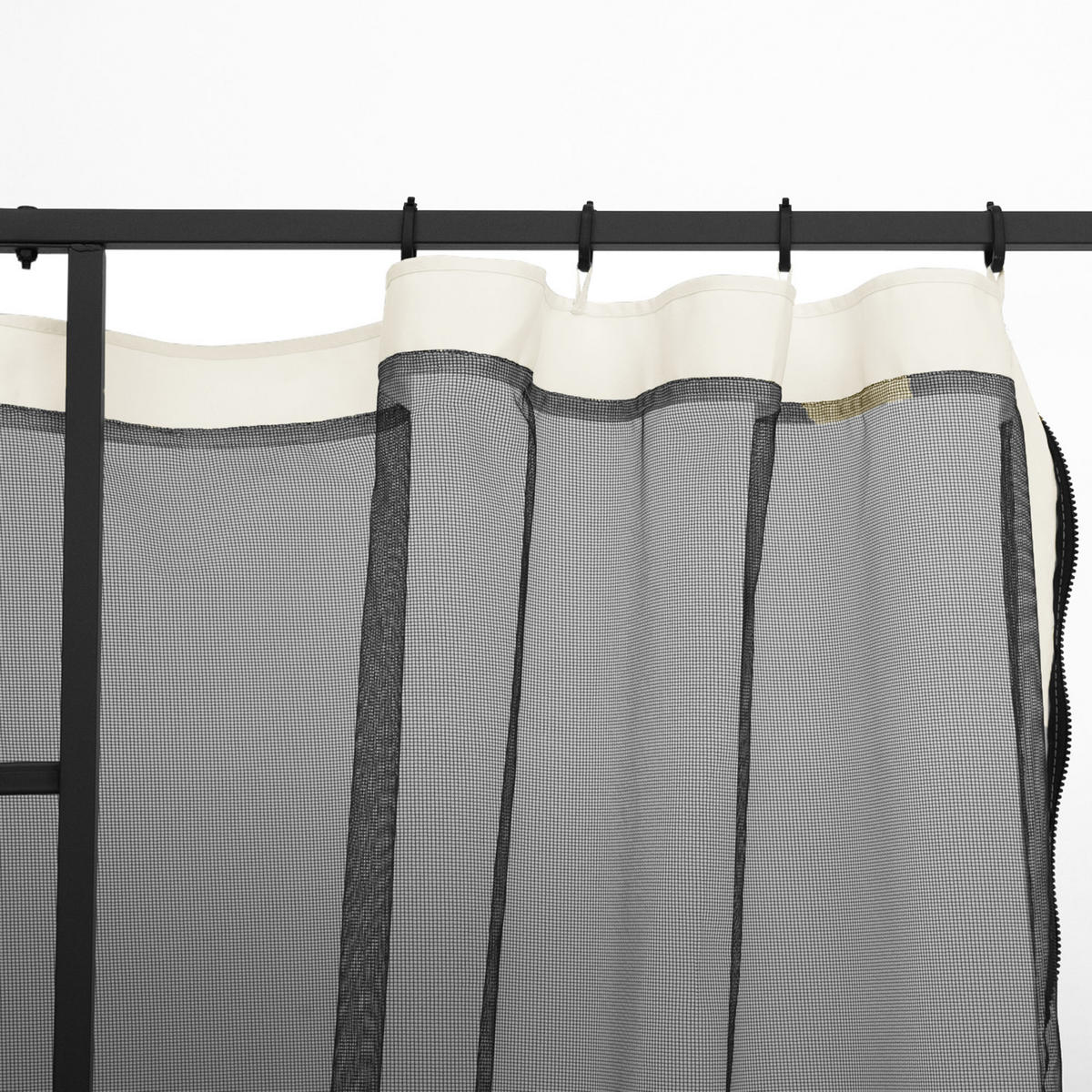 ERSATZNETZE DE-12696 300/300 cm 4er-Set mit Reißverschluss und Haken - Schwarz, Textil (1/207/302cm) - ComfortXL