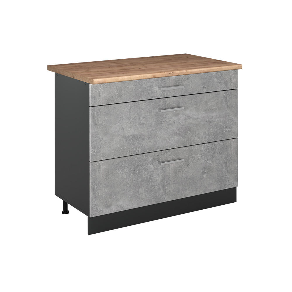 Vicco Küchenunterschrank Grau, Anthrazit 100x81.6x60 cm