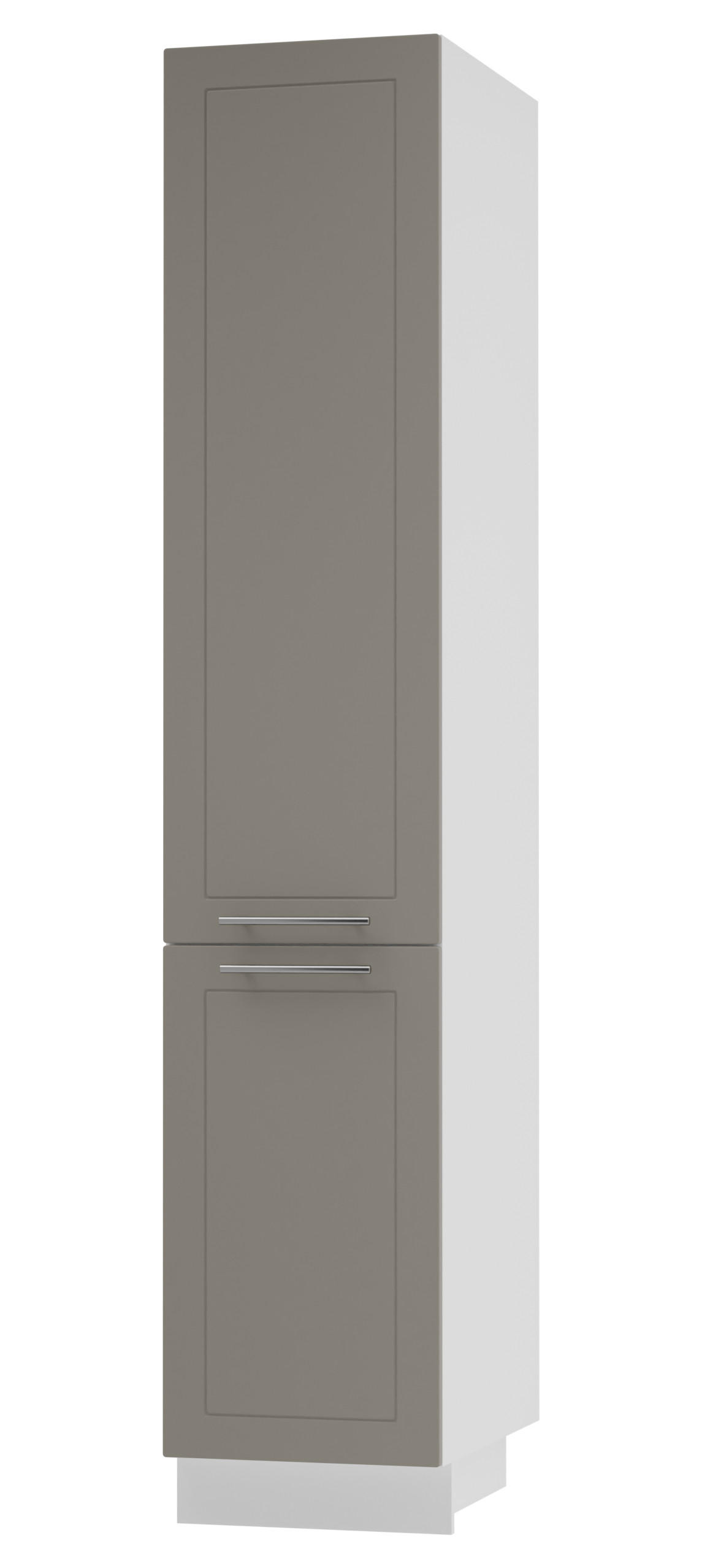 APOTHEKERSCHRANK Kvantum 2D14K/40/kargo Beige Matt / Weiß Matt 40 / 59 / 207cm - Beige/Weiß, Holz/Holzwerkstoff (40/207/59cm) - Feldmann-Wohnen