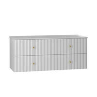 DOPPELWASCHTISCH 120cm Izae Weiß - Weiß, Holzwerkstoff (120/50/45.8cm) - Petits-meubles