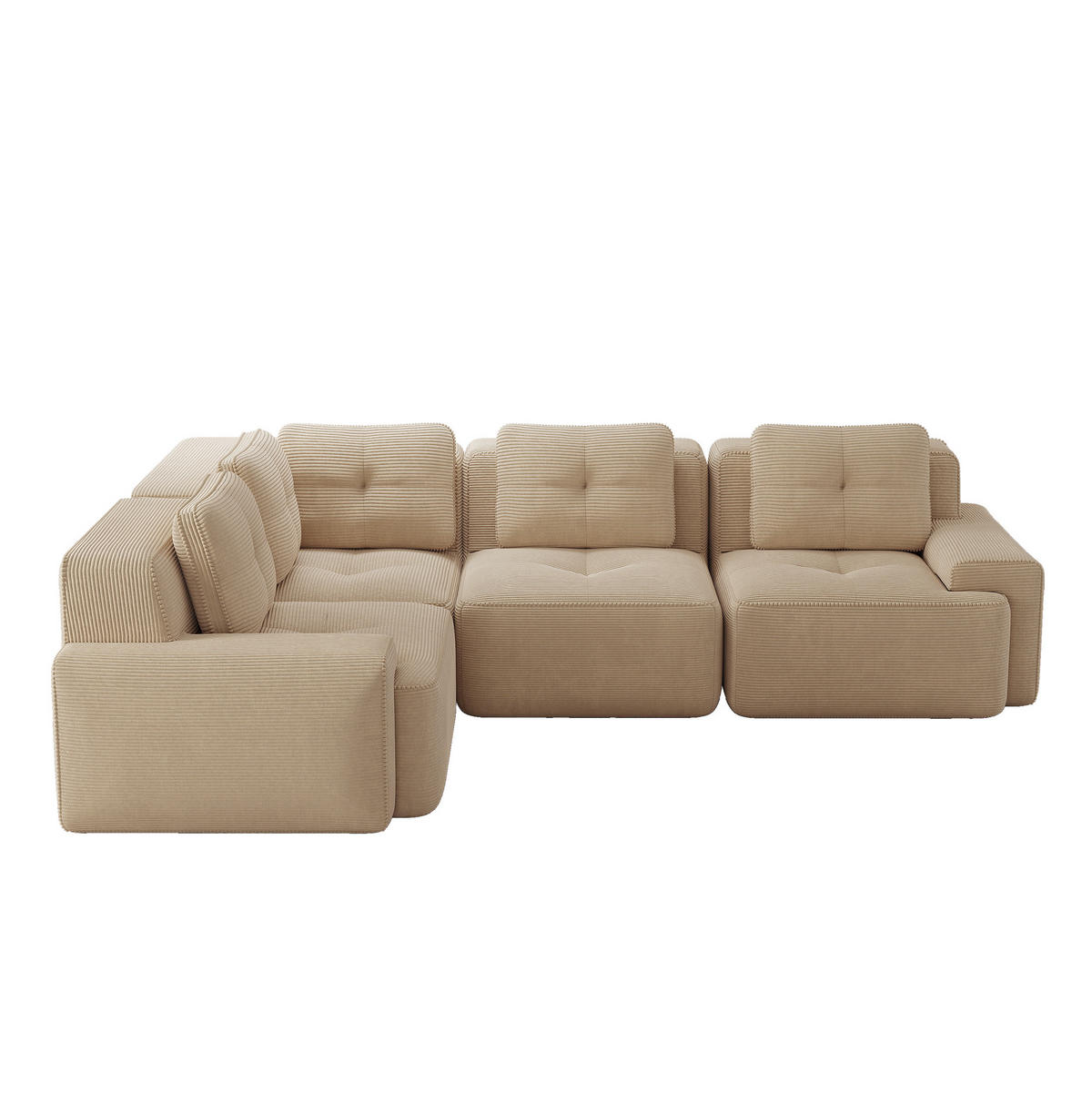 ECKSOFA modular Cord Beige - Beige, Kunststoff (104/382cm) - Meubliv