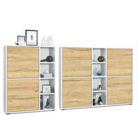 WOHNZIMMERSET Miami Eiche Natur - Eichefarben, Holzwerkstoff (214.5/105.5/35.5cm) - Vladon