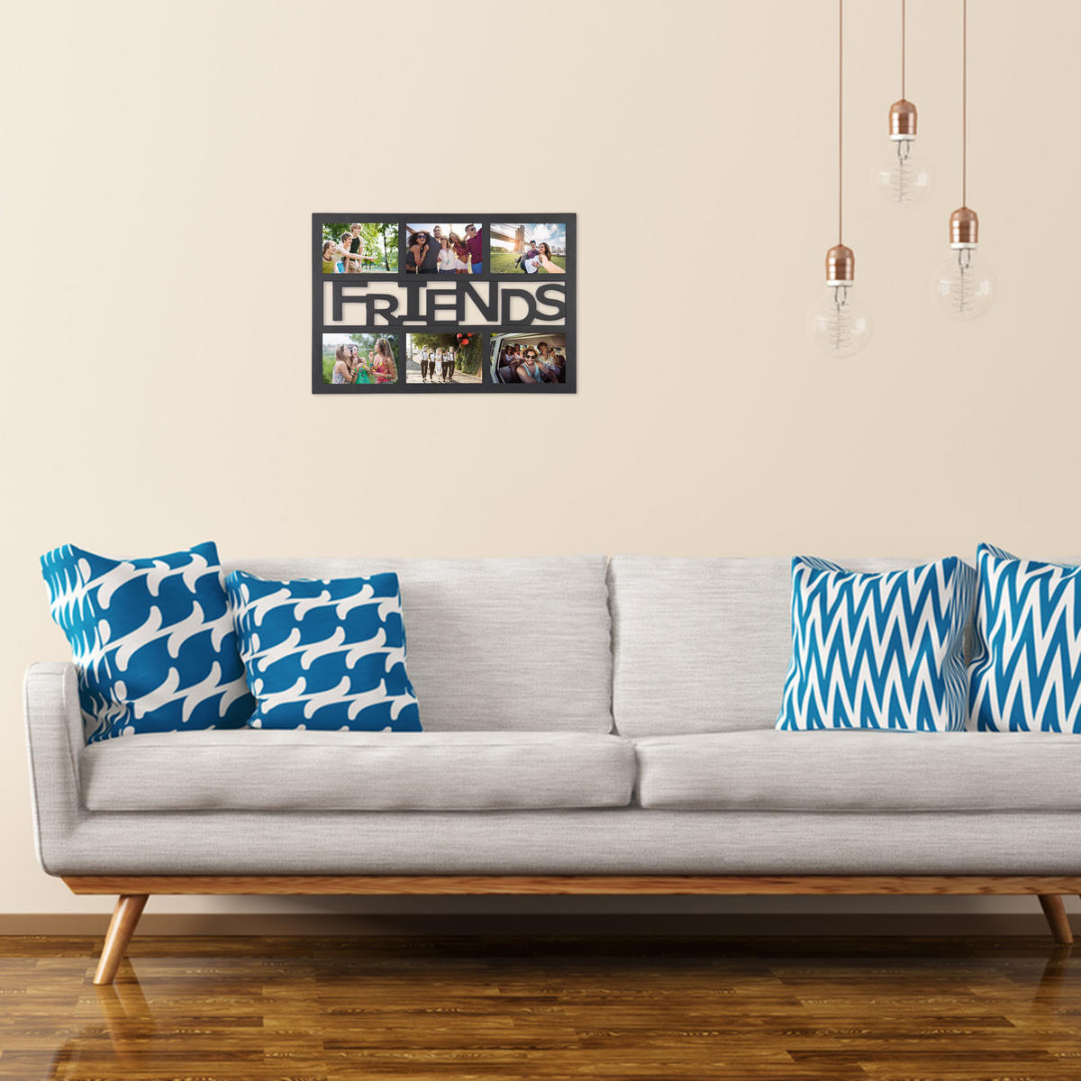 BILDERRAHMEN - Schwarz, Wellpappe/Kunststoff (48/33/1.5cm) - Relaxdays