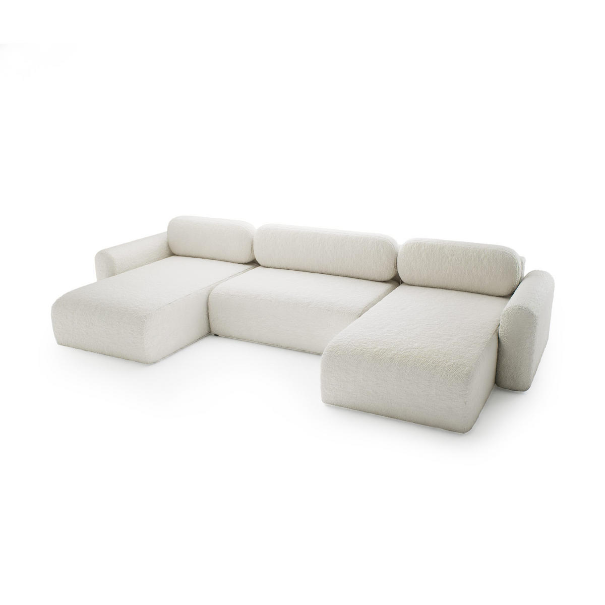 WOHNLANDSCHAFT mit Schlaffunktion Thekla U, Creme - Creme, Textil (366/70/150cm) - Fedve