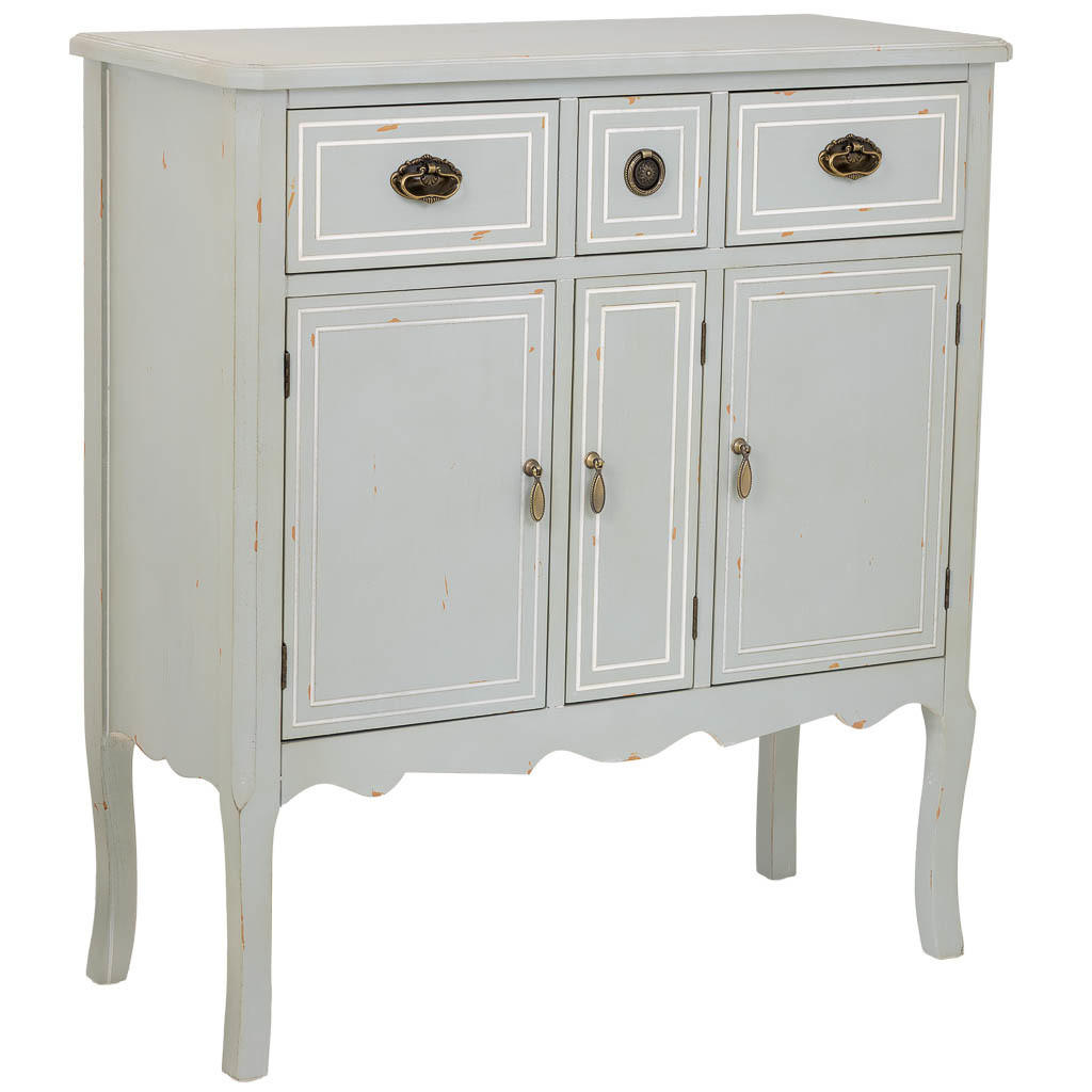 HOLZ-SIDEBOARD mit 3 schubladen und 3 türen 90x38x98 cm - Weiß, Holz (90/9/38cm) - Wanderlust