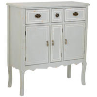 HOLZ-SIDEBOARD mit 3 schubladen und 3 türen 90x38x98 cm - Weiß, Holz (90/9/38cm) - Wanderlust