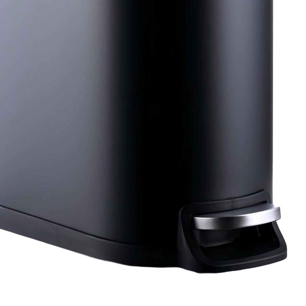 MÜLLEIMER - Schwarz, Kunststoff/Metall (18.5/39/39cm) - Relaxdays