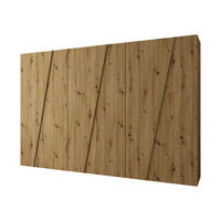 DREHTÜRENSCHRANK Zen 300 cm - Goldfarben/Schwarz, Holzwerkstoff/Kunststoff (300/202/50cm) - MIRJAN24