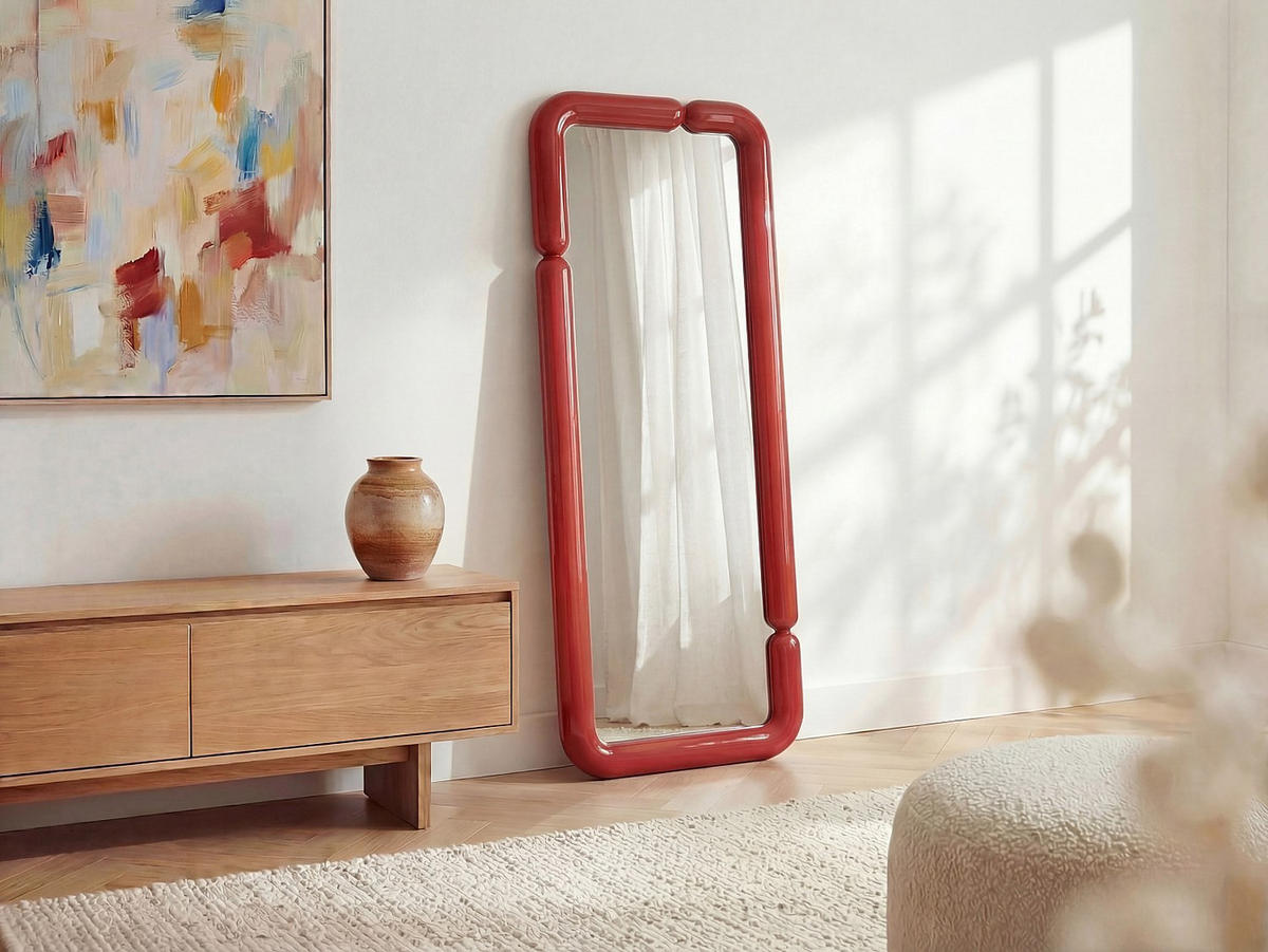 WANDSPIEGEL - 60cm x 5cm - MDF - bordeaux - OLMIRA - Bordeaux, Holz (60/160/5cm) - Vente-Unique