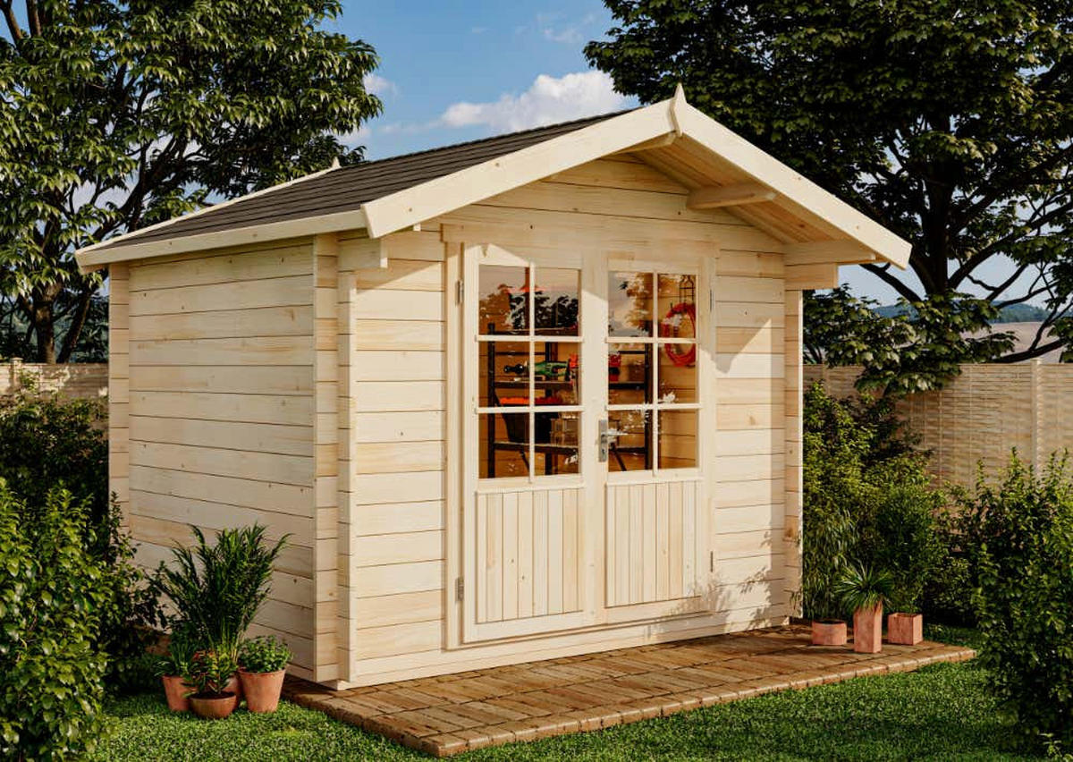 GARTENHAUS Holz Roger - Pinienfarben, Holz (320/250/300cm) - Alpholz