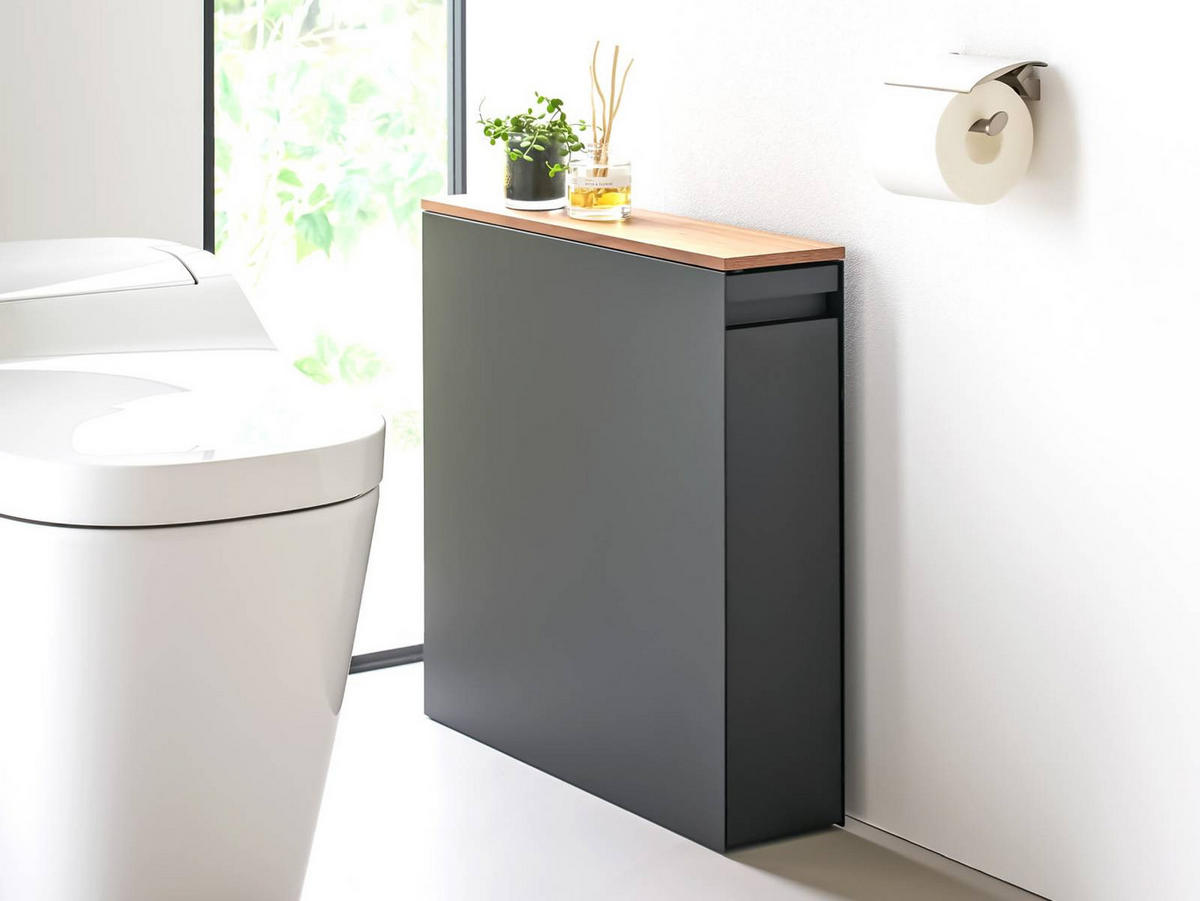 BADEZIMMER-ABLAGE Tower schwarz 14/55/56 cm - Schwarz, Metall (14/55/56cm) - Yamazaki