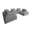 MODULSOFA WIOLO SOFT 5 MODULE 5 KISSEN Grau Cord - Schwarz/Grau, Kunststoff/Textil (333/84/222cm) - KAWOLA