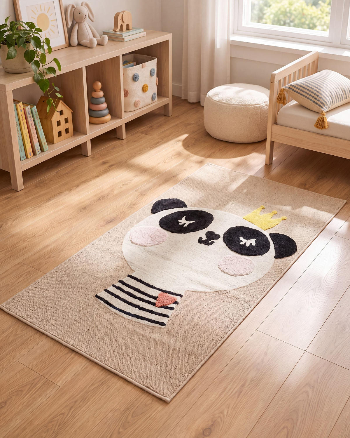 KURZFLOR-KINDERTEPPICH Bunan 150/80 cm - Beige, Textil (80/150cm) - Beliani
