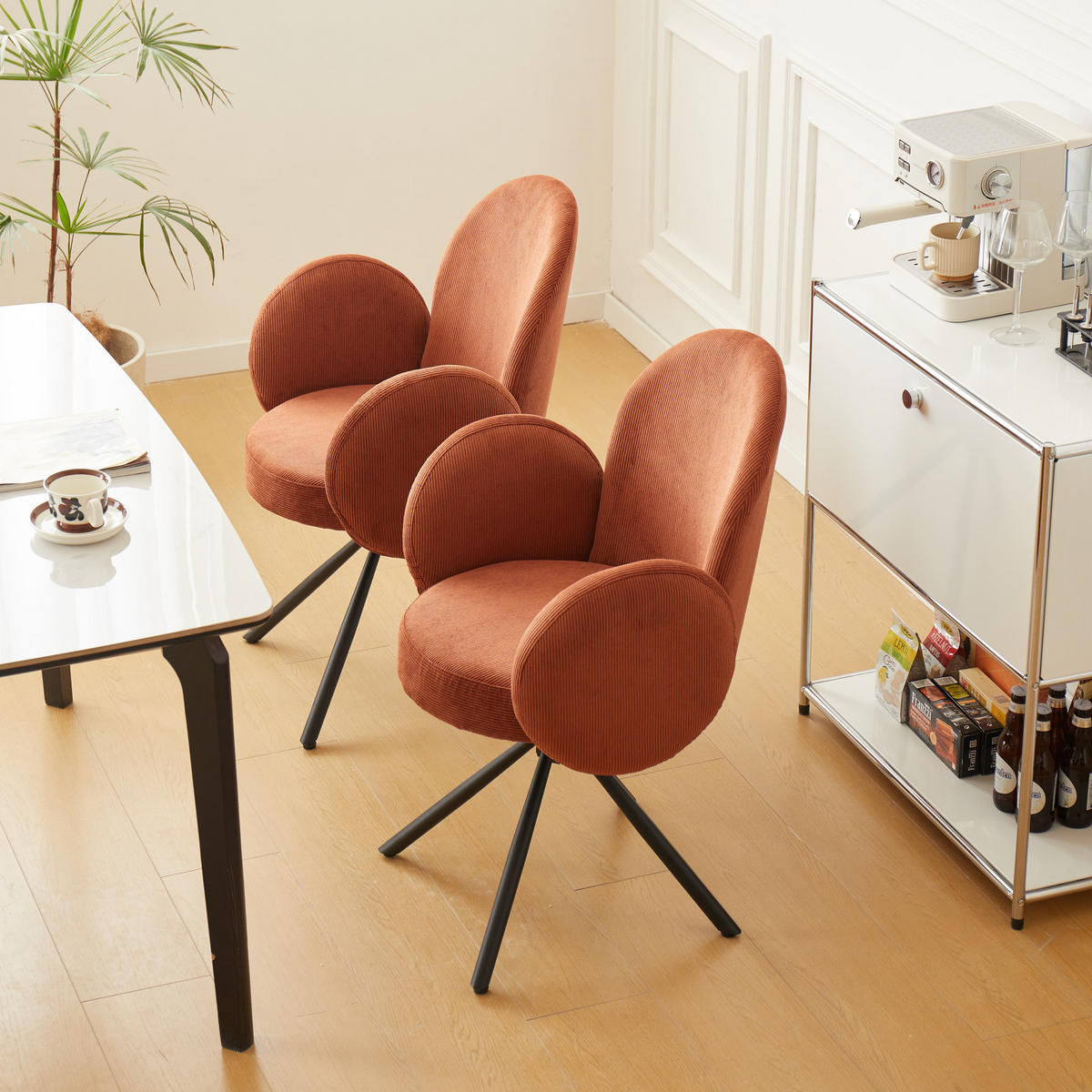 STUHL 2er-Set Kord Terracotta - Rot, Holz (65/89/60cm) - Nordlys