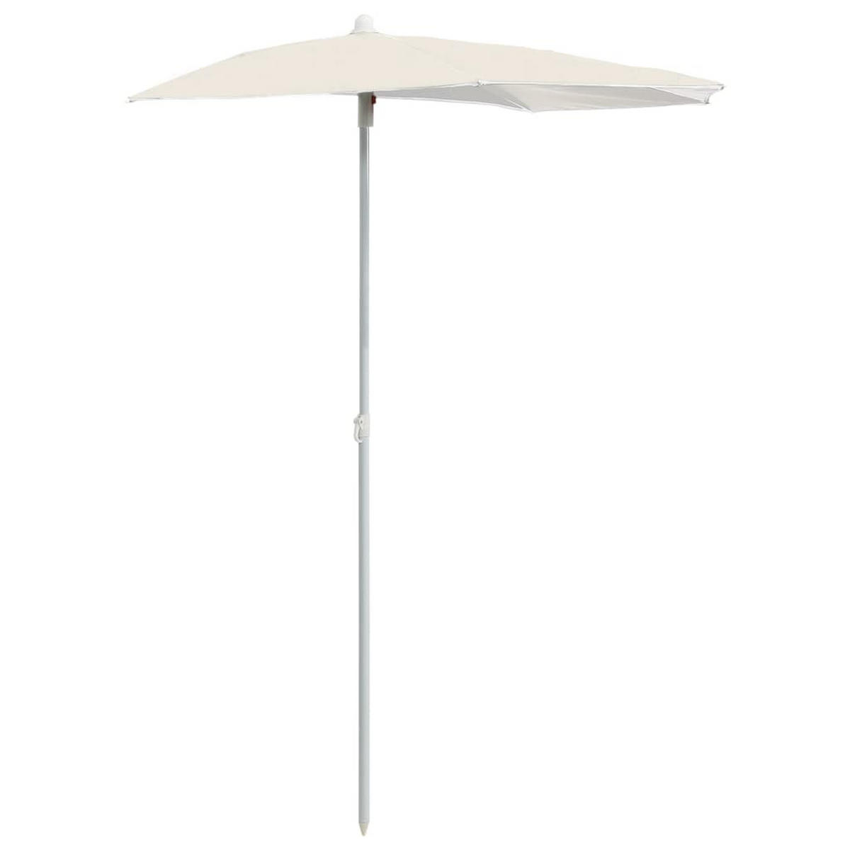 HALB-SONNENSCHIRM mit Mast 180x90 cm Sandfarbe - Creme, Metall (90/180cm) - furnicato