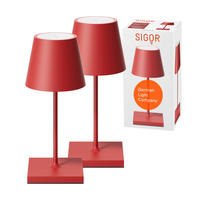 LED Akku-Tischlampe, Nuindie mini 3.0 2er-Set, feuerrot - Rot, Metall (25/10/25cm) - Sigor