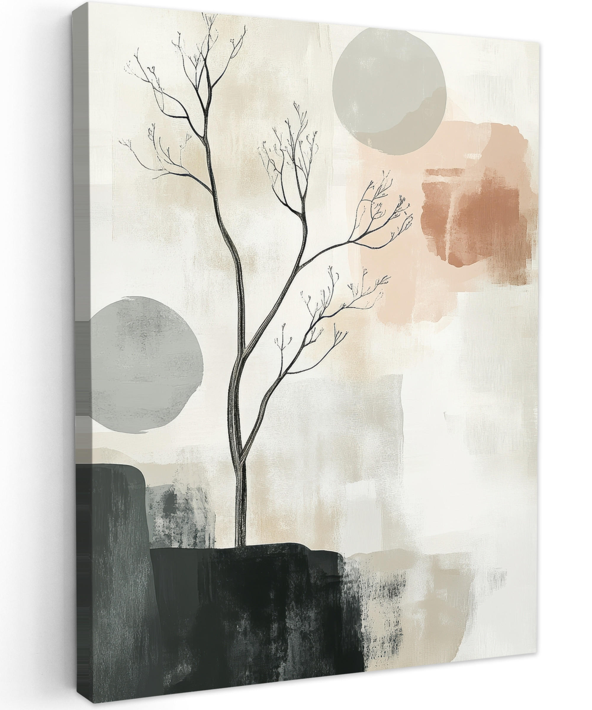 LEINWANDBILD Wabi sabi - Beige - Pflanze 30x40 cm - Sandfarben, Textil (30/40cm) - MuchoWow