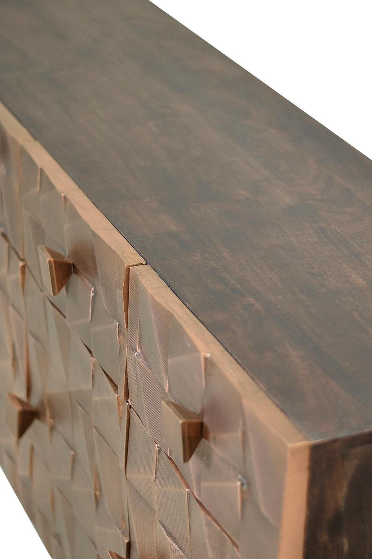 SIDEBOARD aus Mangoholz und Bronze - Dunkelbraun, Holz (42/80/170cm) - Giner y Colomer