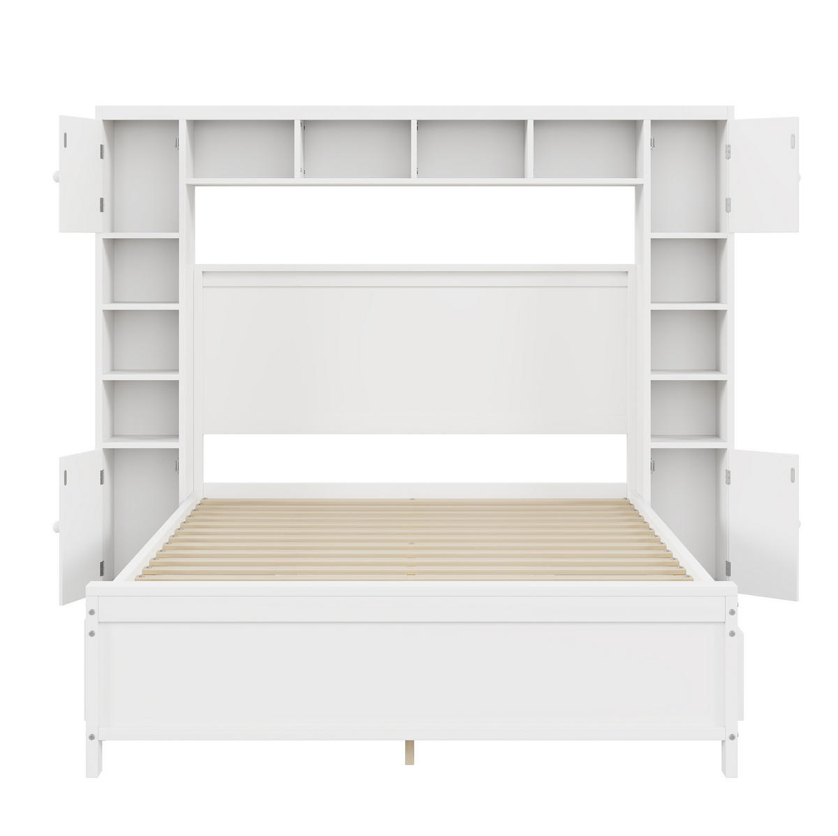 BETT mit Bettkasten 140/200 cm in Weiß – inkl. Lattenrost und 4 Schubladen - Weiß, Holz (140/200cm) - BEAOK