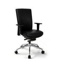 BÜROSTUHL Terox Echtleder Schwarz - ergonomisch, 150 kg belastbar, Sitzhöhe 54-66cm - Schwarz, Leder/Kunststoff (65/106/60cm) - Versee