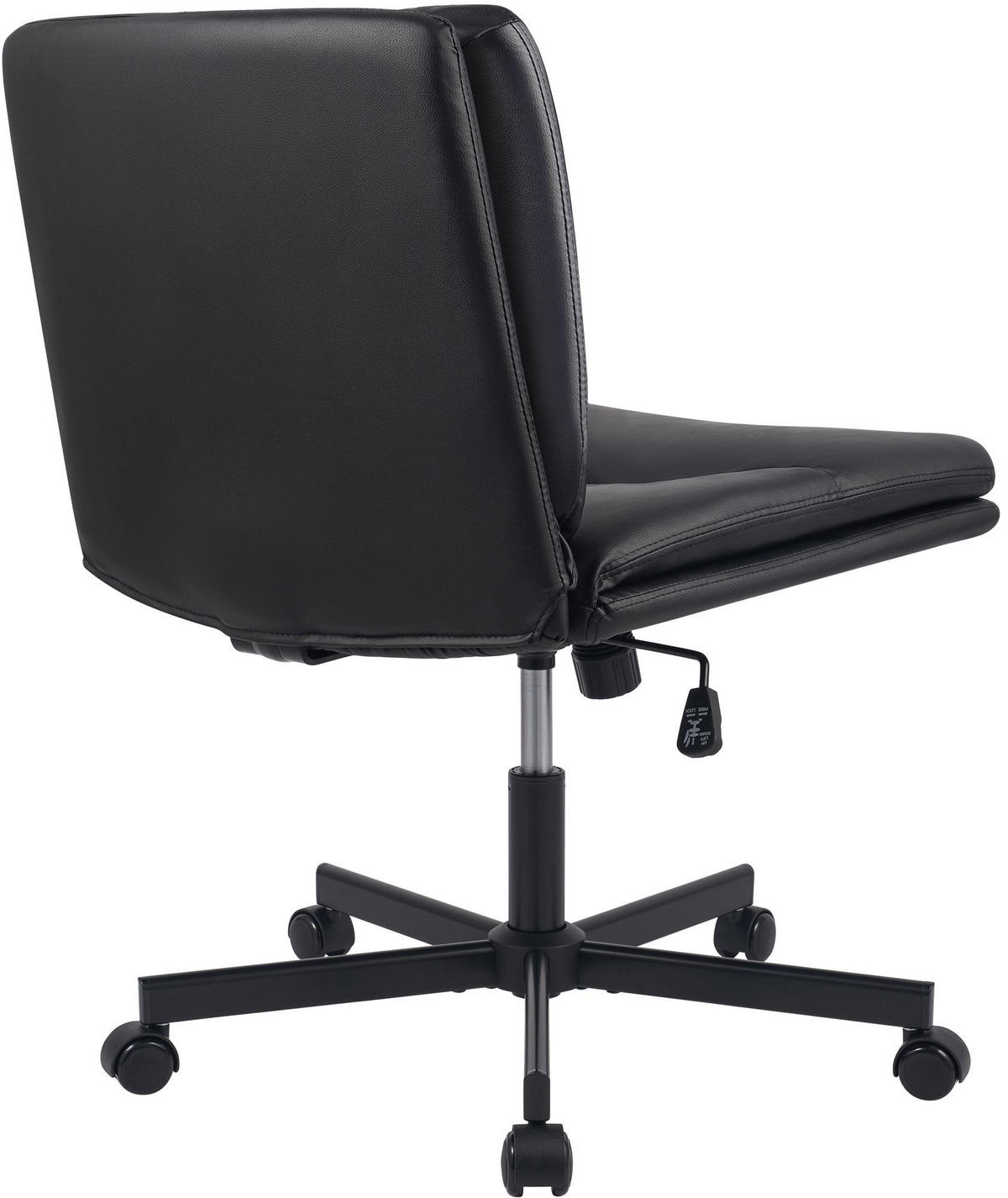 DREHSTUHL Lederlook Schwarz - Schwarz, Textil/Metall (62/83/72cm) - CLP