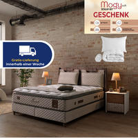 BOXBETT Bambi Bett mit Matratze Boxspringbett 180x200 Magnasand Therapy - Braun, Holz/Metall (180/200cm) - Bambi
