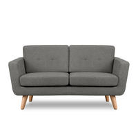 2-SITZER-SOFA TAGIO II mit Armlehnen, Aschgrau/Braun - Grau, Textil (88/80/153cm) - KONSIMO®