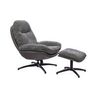 DREHSESSEL Genua, Webstoff, Grau - Grau, Textil (93/99/78cm) - dasmöbelwerk