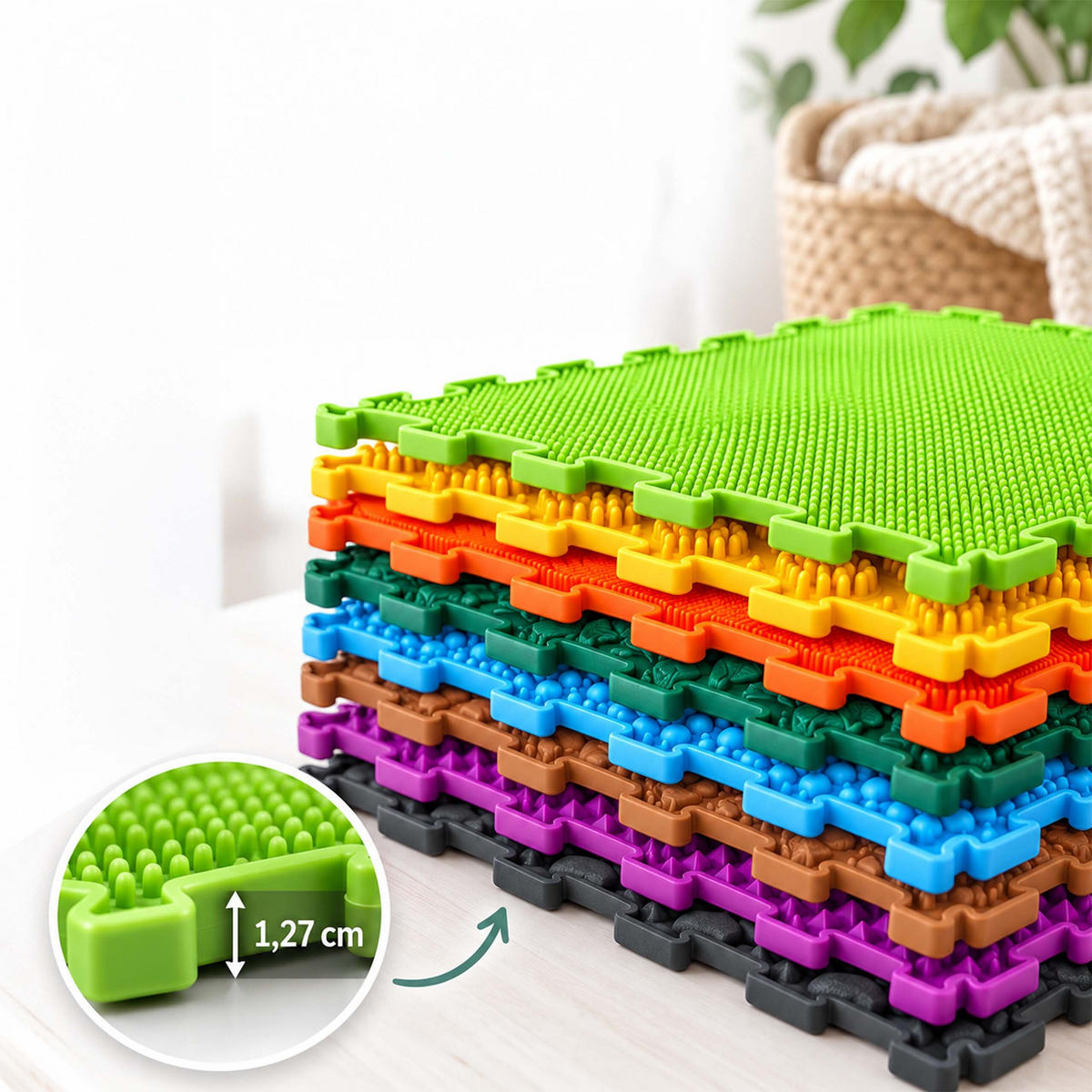 SENZORICKÁ PODLOŽKA Vícebarevná 8ks-sada silikon - různobarevná, plast (24.5/24.5cm) - Relaxdays