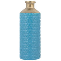 DEKOVASE Steinzeug blau Arsin - Blau, Stein (39cm) - Beliani