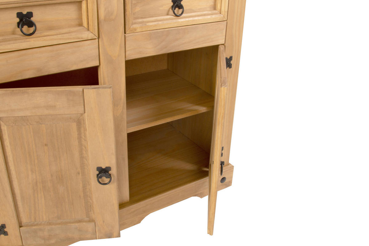 SIDEBOARD MEXICO - Beige/Naturfarben, Holz (92/84/44cm) - SAM