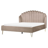 POLSTERBETT mit Lattenrost 160x200 cm Beige Ambillou - Taupe, Textil (160/200cm) - Beliani