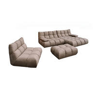 SITZGRUPPE VIVIEN 3ER SET Braun Velvet (1er-Set) - Dunkelbraun/Braun, Kunststoff/Textil (510/85/359cm) - KAWOLA