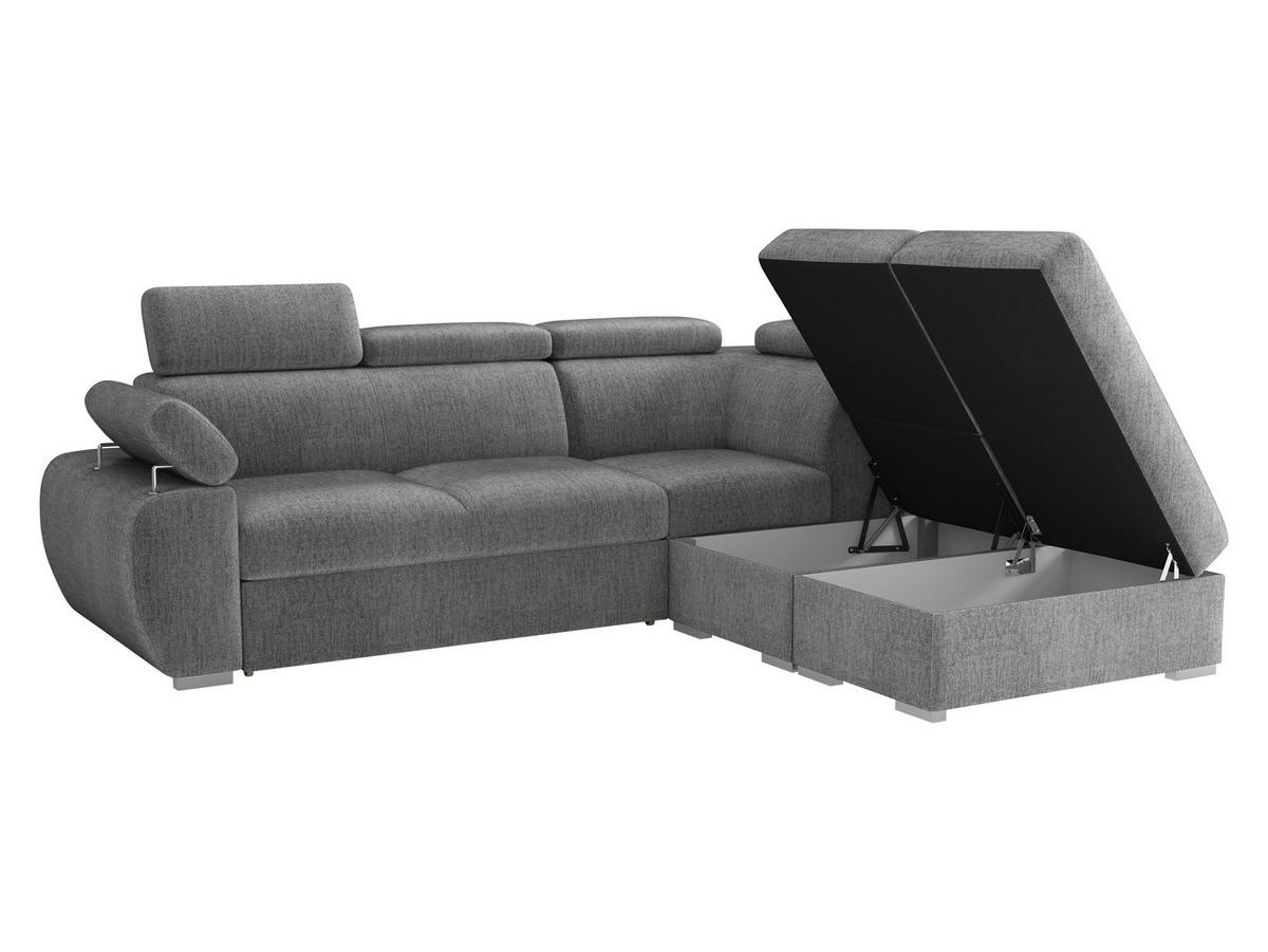 ECKSOFA Boston 2RR1P, Seite: Links PUFAP+R+1P(65)+2R - Silberfarben, Holz/Textil (260/230cm) - MIRJAN24