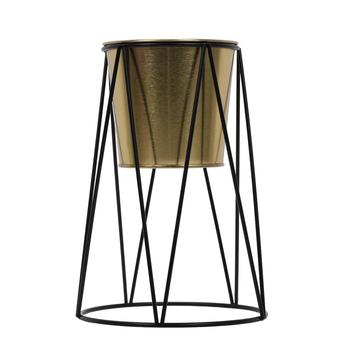 BLUMENTOPF mit Ständer - Goldfarben, Metall (16/22cm) - Home Styling Collection