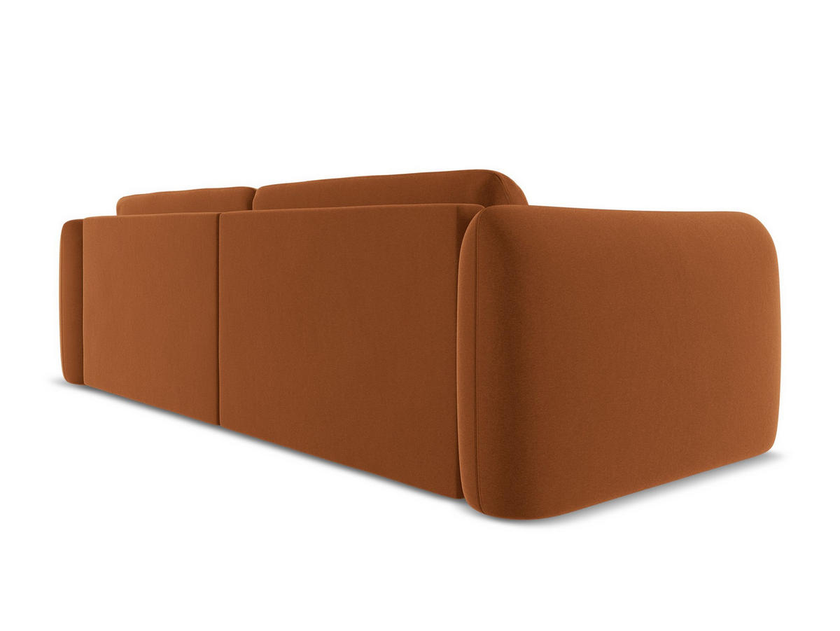 4-SITZER-SOFA Samt Stoff Orange - Terra cotta/Schwarz, Kunststoff/Textil (250/74/105cm) - Makamii