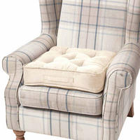 SITZKISSEN creme 50/50/10 cm – Sesselkissen, Velours - Creme, Textil (50/50/10cm) - Homescapes