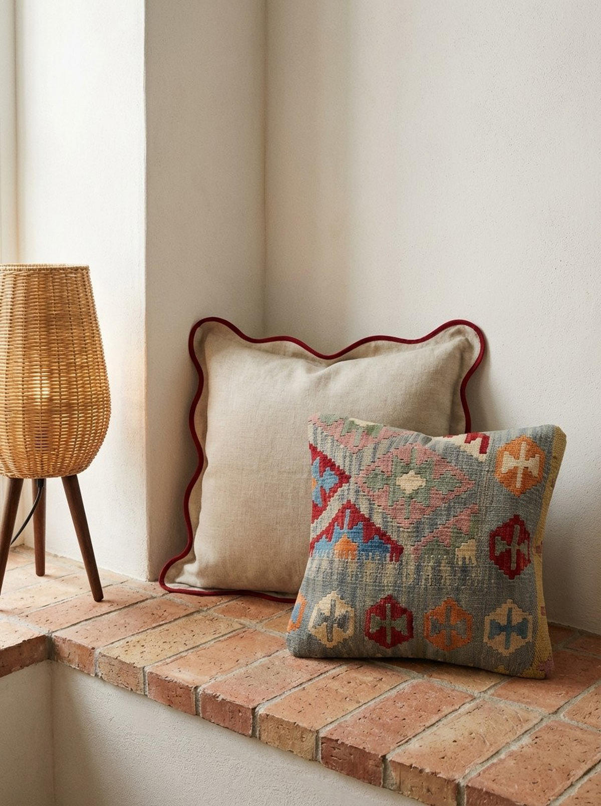 KELIM-KISSEN Mehrfarbig 50/50 cm Schurwolle - Multicolor, Textil (50/50cm) - Looma