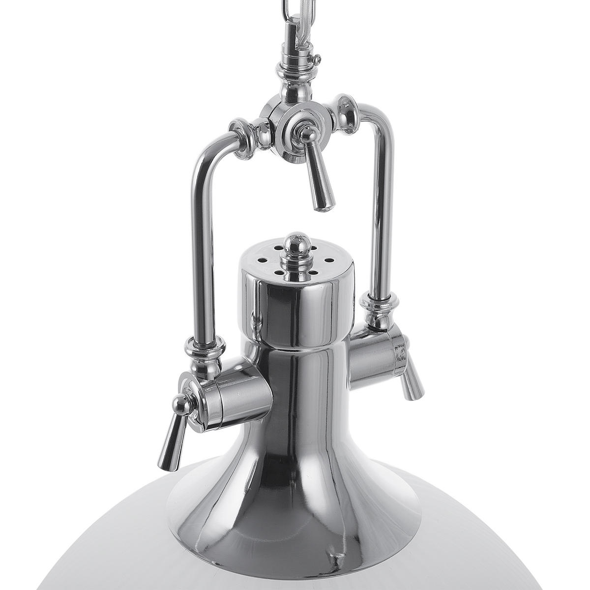 HÄNGELEUCHTE Ebron 38/38/114 cm - Weiß, Glas (38/38/114cm) - Beliani